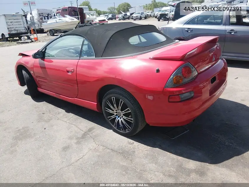 2003 Mitsubishi Eclipse Spyder Gt VIN: 4A3AE55HX3E097391 Lot: 45104043