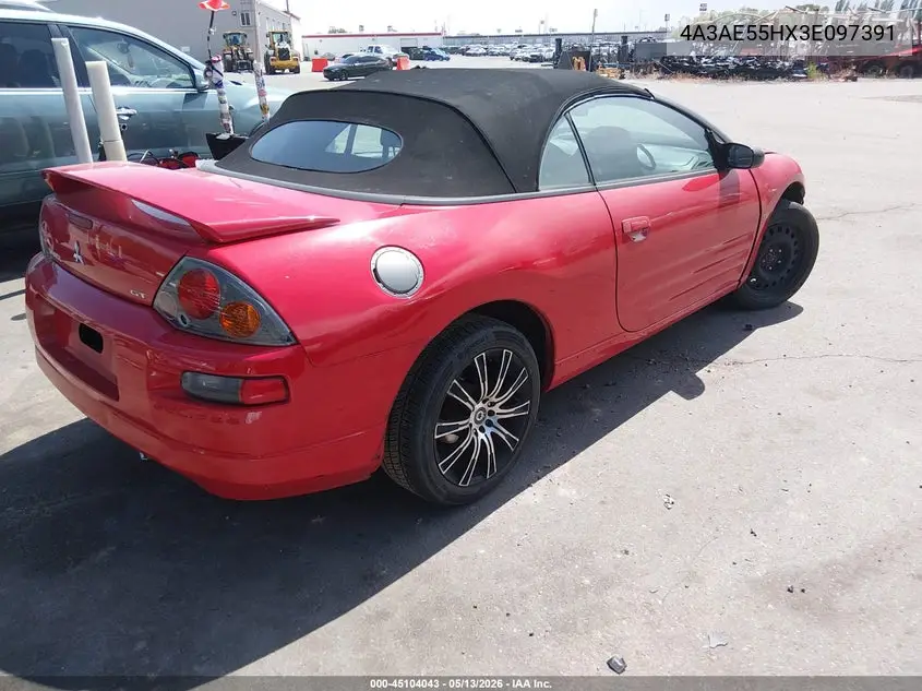 2003 Mitsubishi Eclipse Spyder Gt VIN: 4A3AE55HX3E097391 Lot: 45104043
