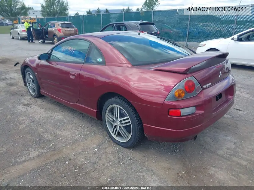 2003 Mitsubishi Eclipse Gts VIN: 4A3AC74HX3E046041 Lot: 45354031