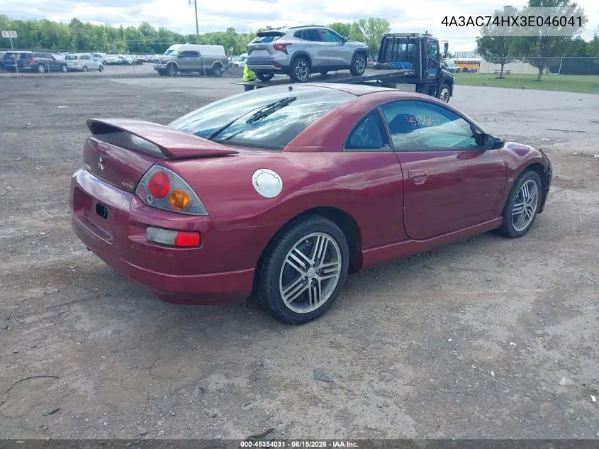 2003 Mitsubishi Eclipse Gts VIN: 4A3AC74HX3E046041 Lot: 45354031