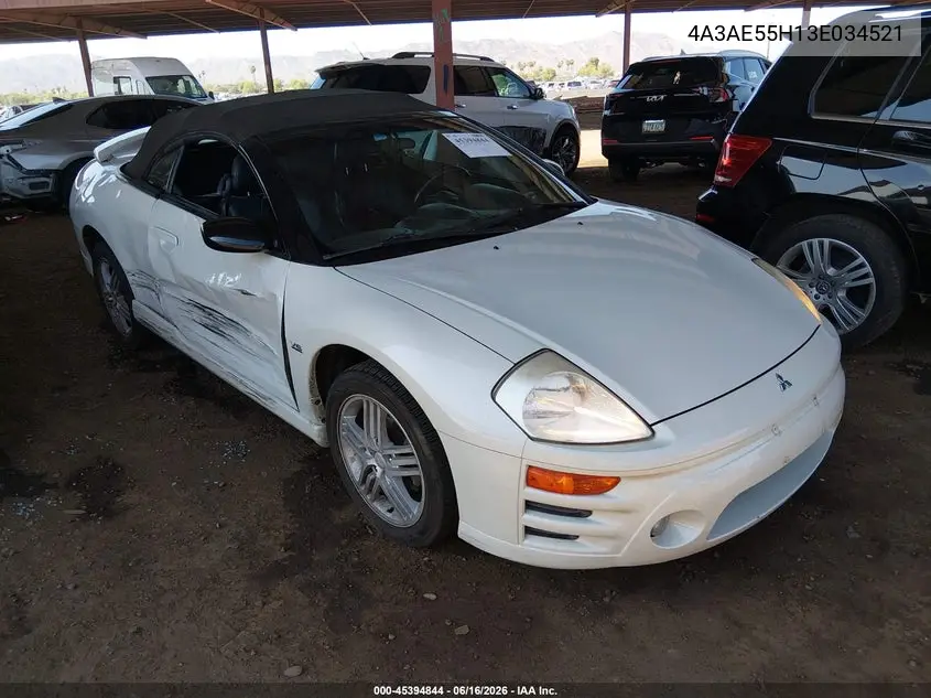 2003 Mitsubishi Eclipse Spyder Gt VIN: 4A3AE55H13E034521 Lot: 45394844