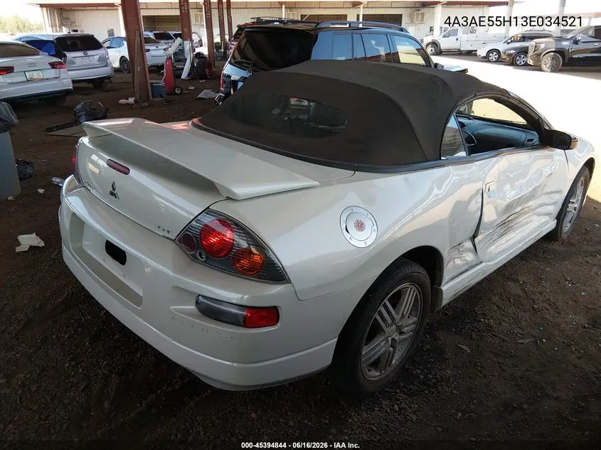 2003 Mitsubishi Eclipse Spyder Gt VIN: 4A3AE55H13E034521 Lot: 45394844