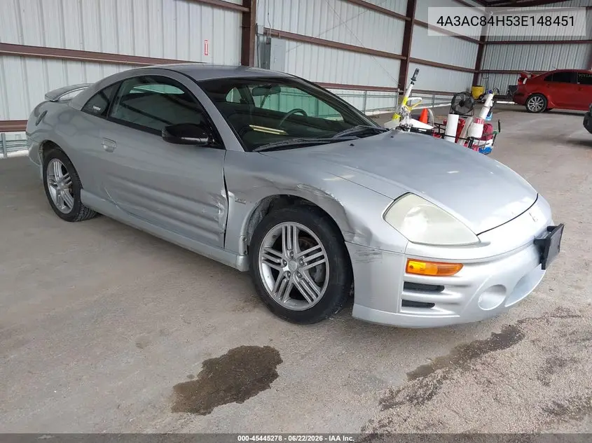 2003 Mitsubishi Eclipse Gt VIN: 4A3AC84H53E148451 Lot: 45445278