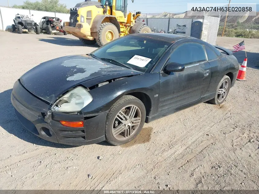 2003 Mitsubishi Eclipse Gts VIN: 4A3AC74H63E020858 Lot: 45471877