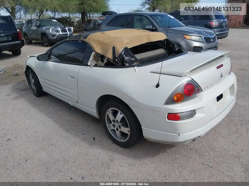 2004 Mitsubishi Eclipse Spyder Gs VIN: 4A3AE45G14E121323 Lot: 45591859