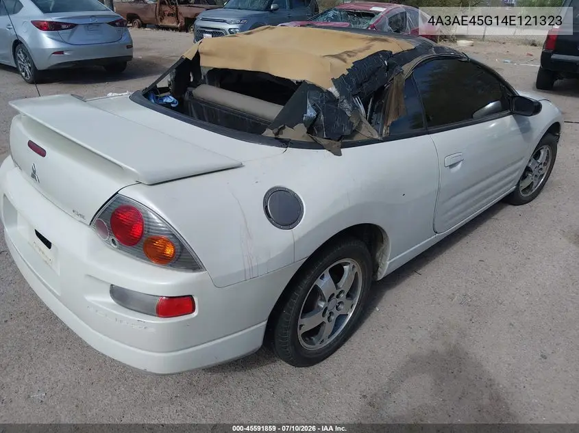 2004 Mitsubishi Eclipse Spyder Gs VIN: 4A3AE45G14E121323 Lot: 45591859