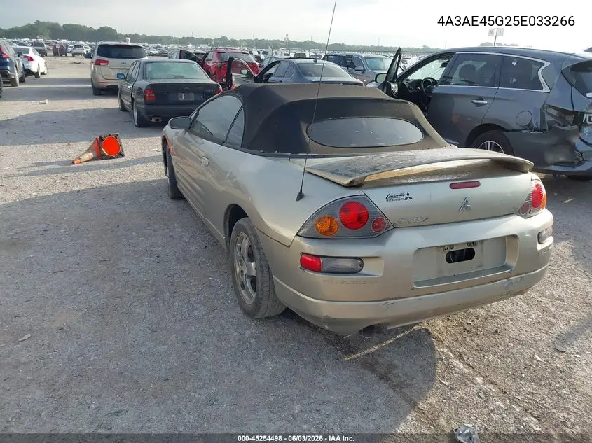 2005 Mitsubishi Eclipse Spyder Gs VIN: 4A3AE45G25E033266 Lot: 45254498