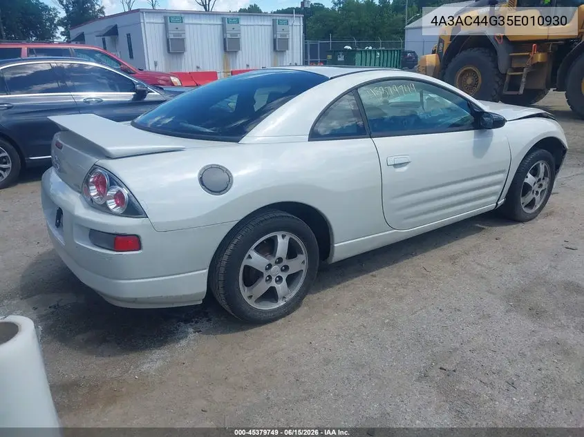 2005 Mitsubishi Eclipse Gs VIN: 4A3AC44G35E010930 Lot: 45379749