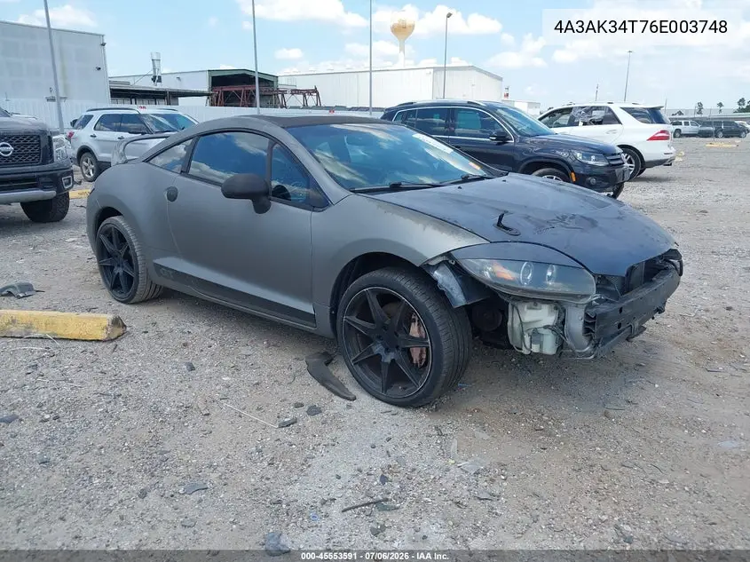 2006 Mitsubishi Eclipse Gt VIN: 4A3AK34T76E003748 Lot: 45553591