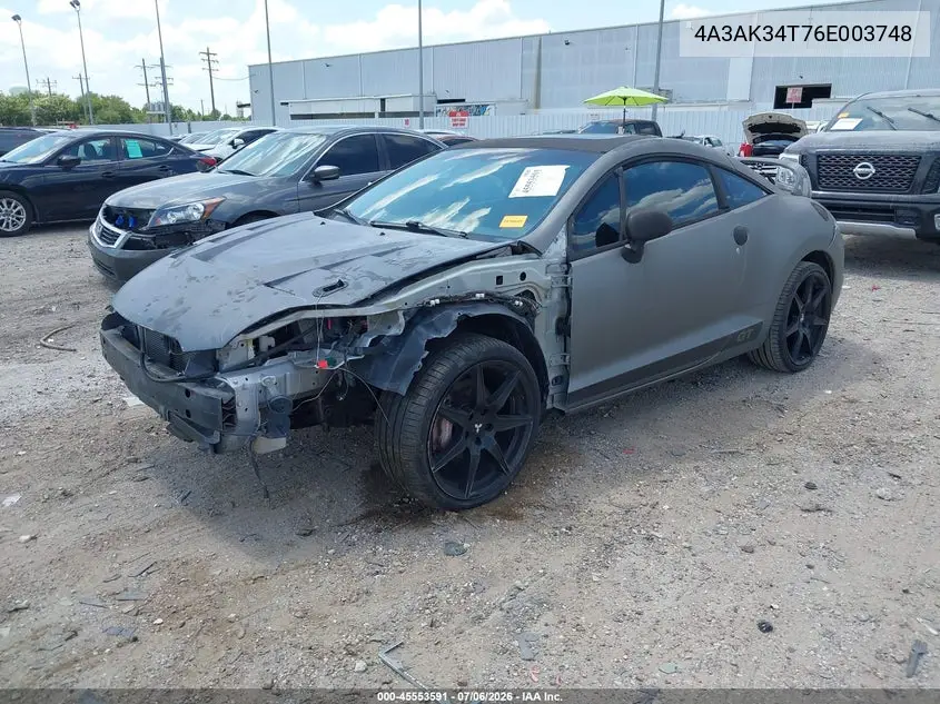 2006 Mitsubishi Eclipse Gt VIN: 4A3AK34T76E003748 Lot: 45553591