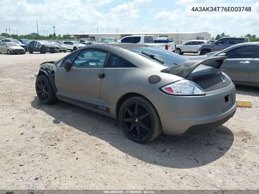 2006 Mitsubishi Eclipse Gt VIN: 4A3AK34T76E003748 Lot: 45553591