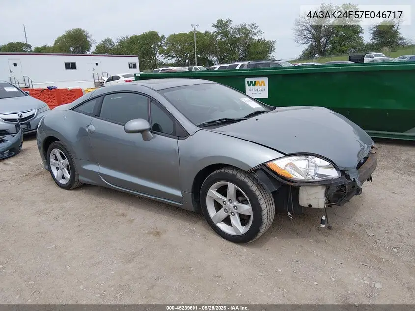 2007 Mitsubishi Eclipse Gs VIN: 4A3AK24F57E046717 Lot: 45239601