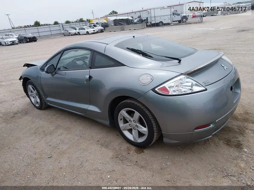 2007 Mitsubishi Eclipse Gs VIN: 4A3AK24F57E046717 Lot: 45239601