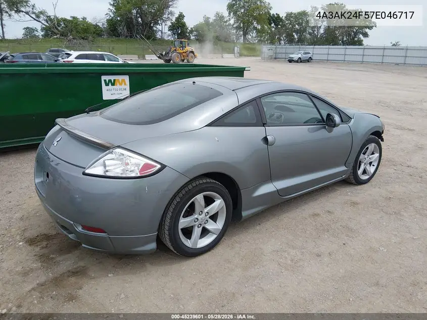 2007 Mitsubishi Eclipse Gs VIN: 4A3AK24F57E046717 Lot: 45239601