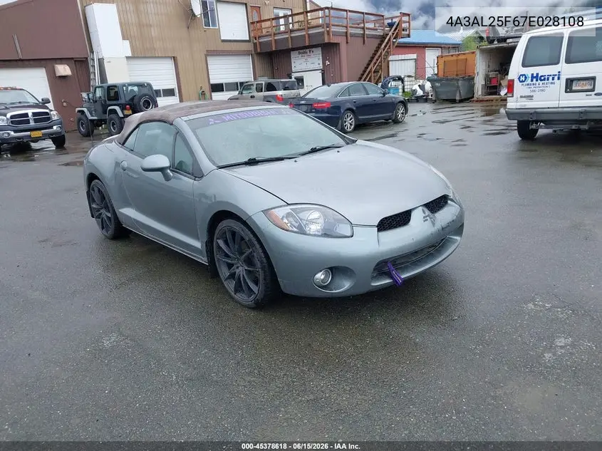 2007 Mitsubishi Eclipse Spyder Gs VIN: 4A3AL25F67E028108 Lot: 45378618