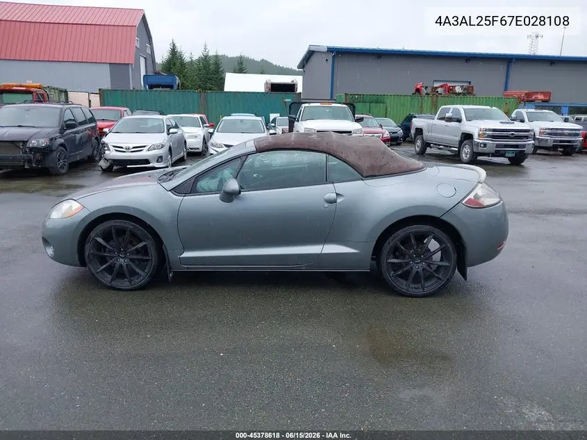 2007 Mitsubishi Eclipse Spyder Gs VIN: 4A3AL25F67E028108 Lot: 45378618