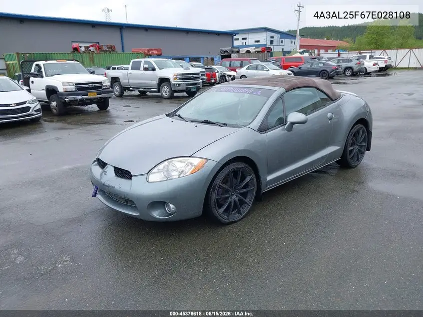2007 Mitsubishi Eclipse Spyder Gs VIN: 4A3AL25F67E028108 Lot: 45378618
