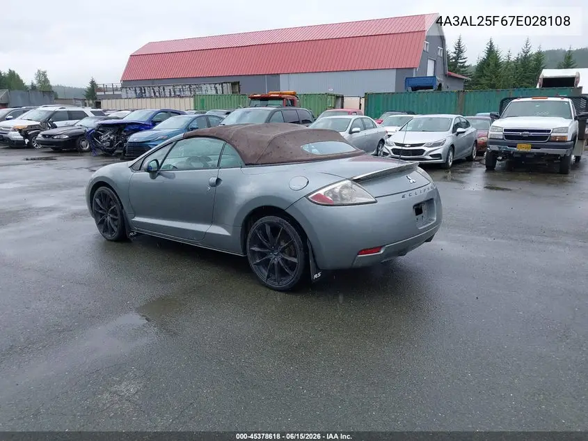 2007 Mitsubishi Eclipse Spyder Gs VIN: 4A3AL25F67E028108 Lot: 45378618