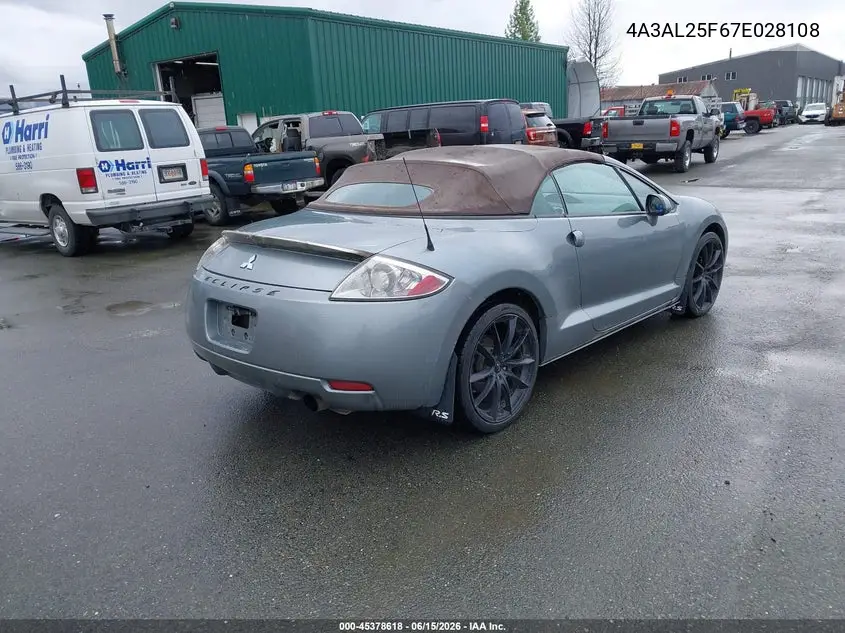 2007 Mitsubishi Eclipse Spyder Gs VIN: 4A3AL25F67E028108 Lot: 45378618