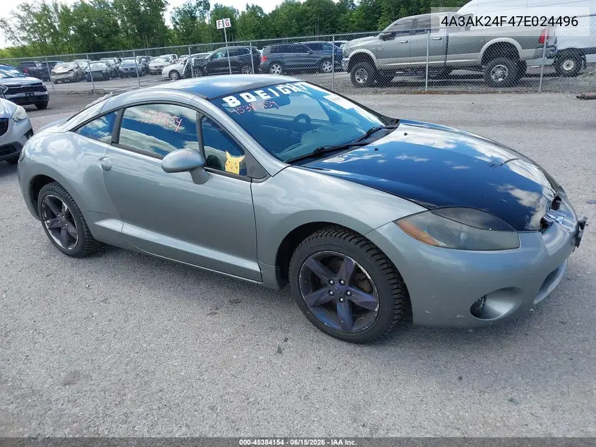 2007 Mitsubishi Eclipse Gs VIN: 4A3AK24F47E024496 Lot: 45384154