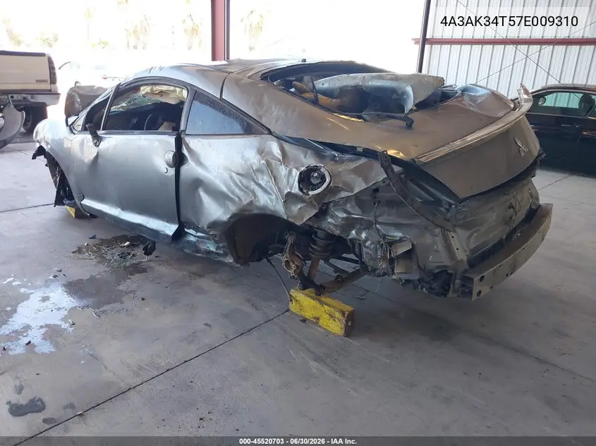 2007 Mitsubishi Eclipse Gt VIN: 4A3AK34T57E009310 Lot: 45520703