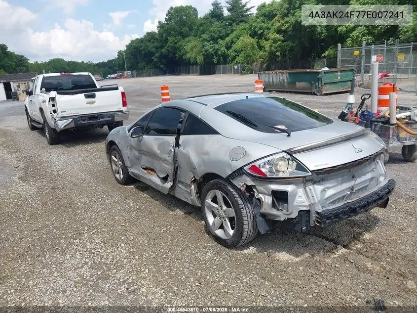 2007 Mitsubishi Eclipse Gs VIN: 4A3AK24F77E007241 Lot: 45543610