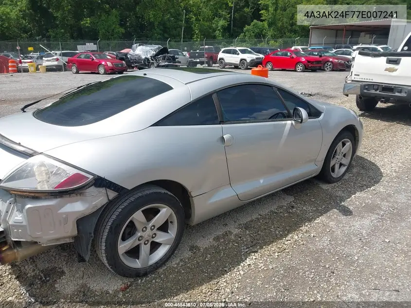 2007 Mitsubishi Eclipse Gs VIN: 4A3AK24F77E007241 Lot: 45543610