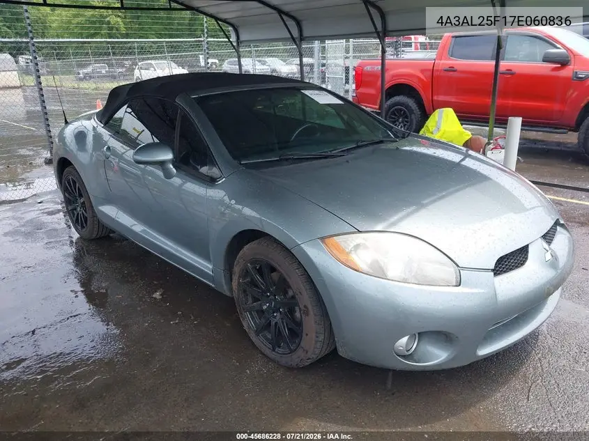 2007 Mitsubishi Eclipse Gs VIN: 4A3AL25F17E060836 Lot: 45686228