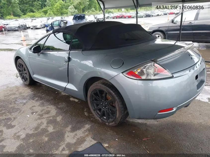 2007 Mitsubishi Eclipse Gs VIN: 4A3AL25F17E060836 Lot: 45686228