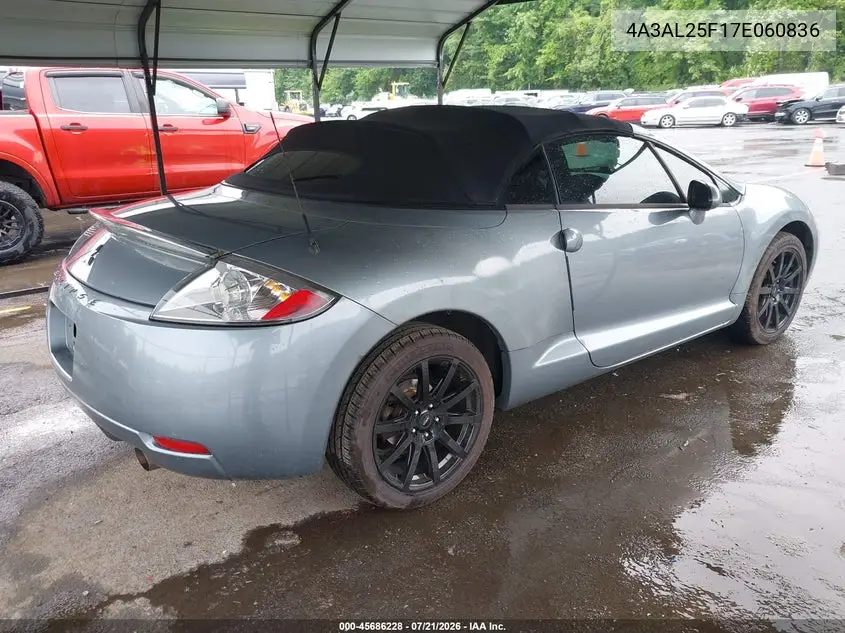 2007 Mitsubishi Eclipse Gs VIN: 4A3AL25F17E060836 Lot: 45686228