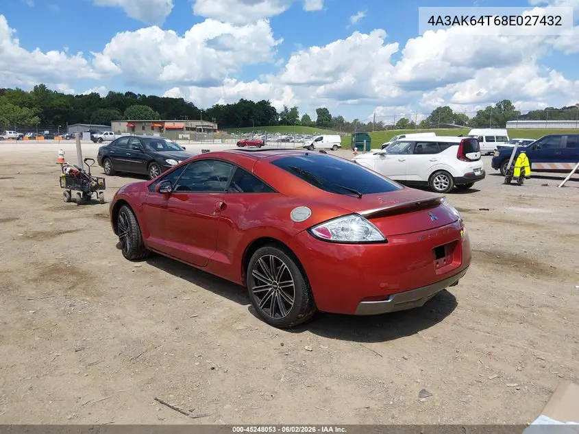 2008 Mitsubishi Eclipse Se V6 VIN: 4A3AK64T68E027432 Lot: 45248053