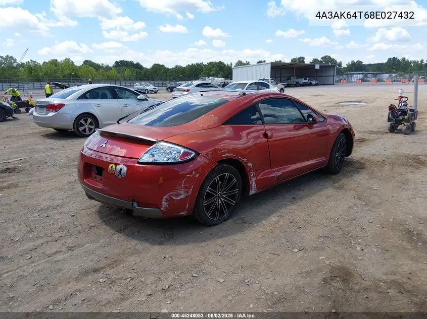 2008 Mitsubishi Eclipse Se V6 VIN: 4A3AK64T68E027432 Lot: 45248053