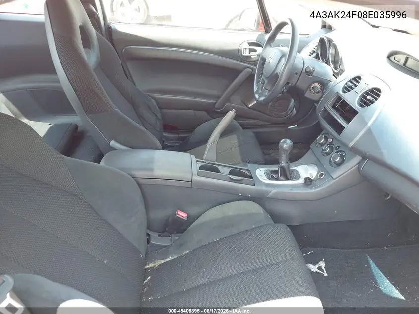 2008 Mitsubishi Eclipse Gs VIN: 4A3AK24F08E035996 Lot: 45408895