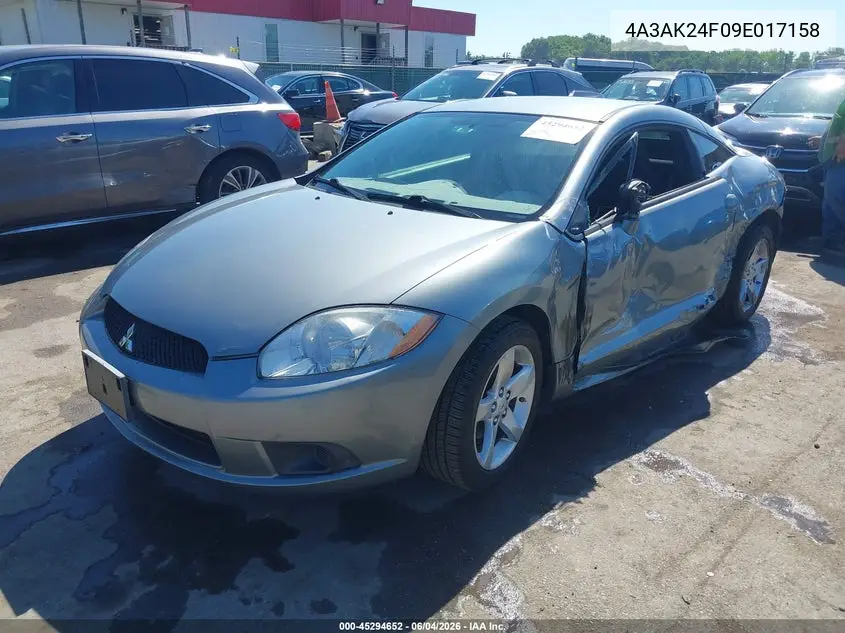 2009 Mitsubishi Eclipse Gs VIN: 4A3AK24F09E017158 Lot: 45294652