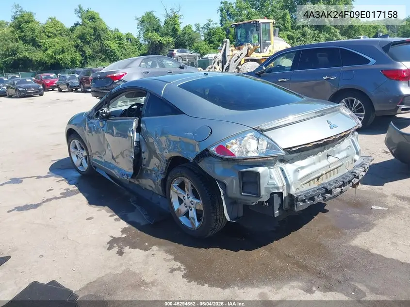 2009 Mitsubishi Eclipse Gs VIN: 4A3AK24F09E017158 Lot: 45294652