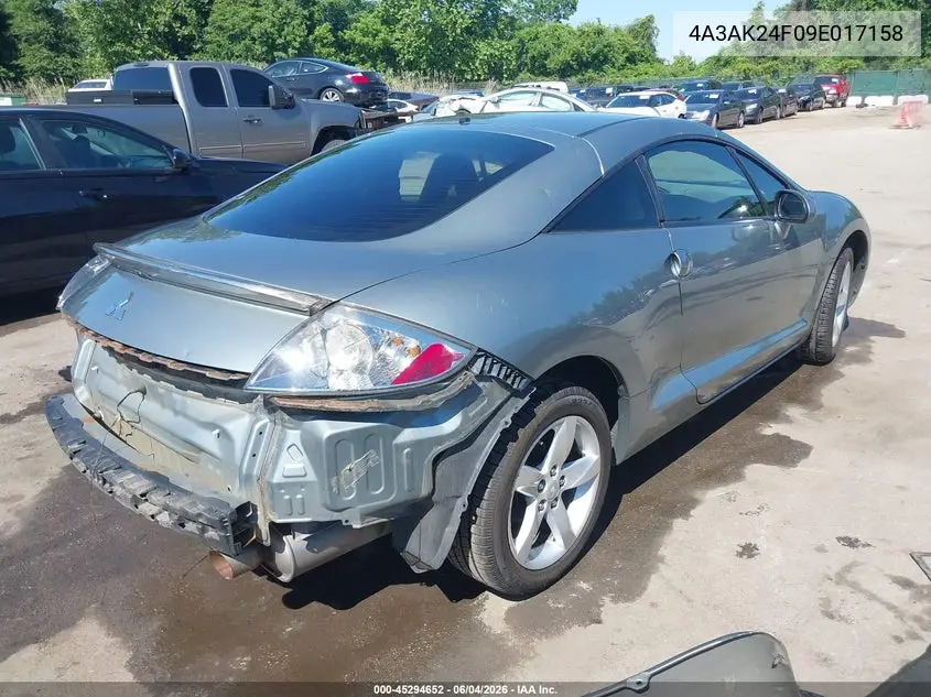 2009 Mitsubishi Eclipse Gs VIN: 4A3AK24F09E017158 Lot: 45294652