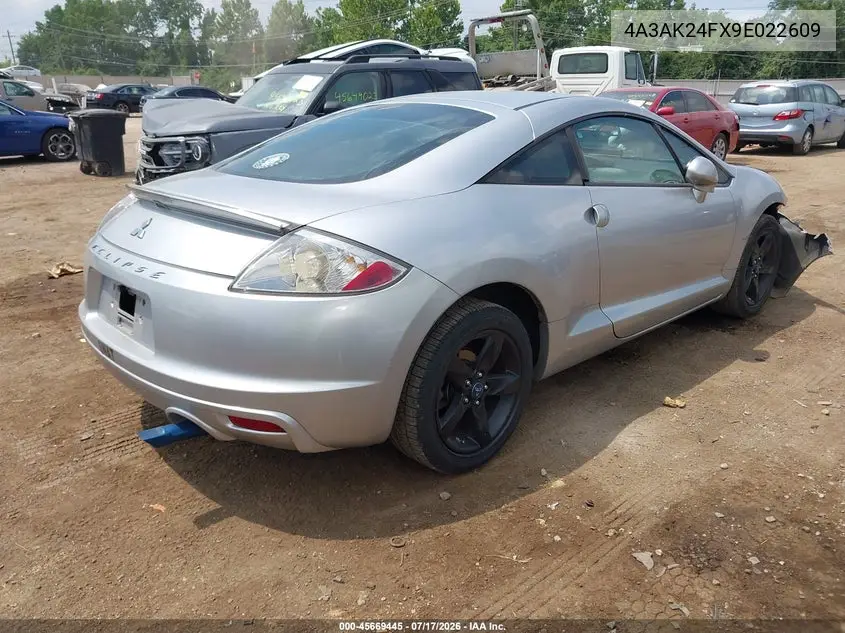2009 Mitsubishi Eclipse Gs VIN: 4A3AK24FX9E022609 Lot: 45669445