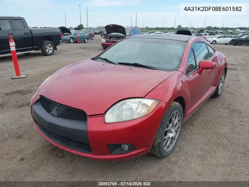 2011 Mitsubishi Eclipse Gs VIN: 4A31K2DF0BE601582 Lot: 30093769