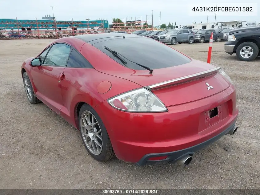 2011 Mitsubishi Eclipse Gs VIN: 4A31K2DF0BE601582 Lot: 30093769