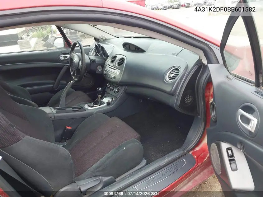 2011 Mitsubishi Eclipse Gs VIN: 4A31K2DF0BE601582 Lot: 30093769