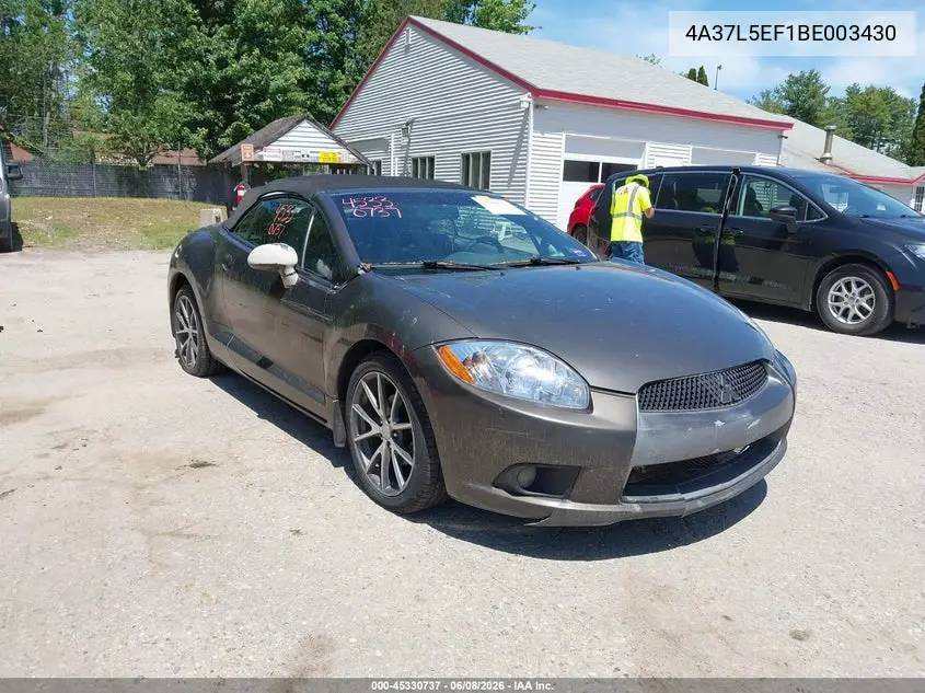 2011 Mitsubishi Eclipse Spyder Gs Sport VIN: 4A37L5EF1BE003430 Lot: 45330737