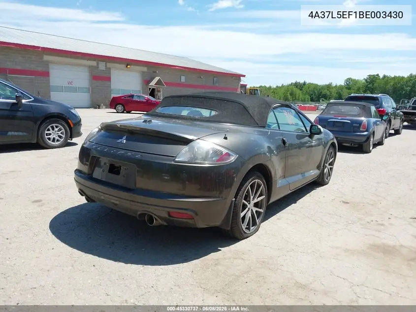 2011 Mitsubishi Eclipse Spyder Gs Sport VIN: 4A37L5EF1BE003430 Lot: 45330737