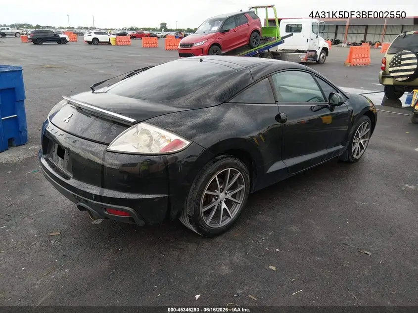 2011 Mitsubishi Eclipse Gs/Gs Sport VIN: 4A31K5DF3BE002550 Lot: 45346293