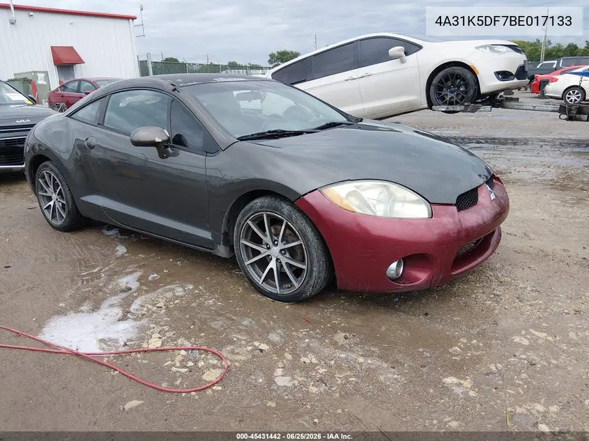 2011 Mitsubishi Eclipse Gs/Gs Sport VIN: 4A31K5DF7BE017133 Lot: 45431442