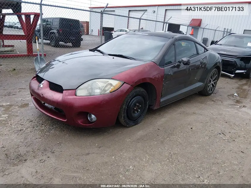 2011 Mitsubishi Eclipse Gs/Gs Sport VIN: 4A31K5DF7BE017133 Lot: 45431442