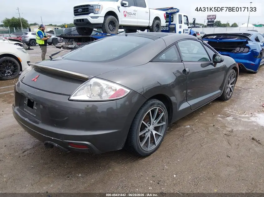 2011 Mitsubishi Eclipse Gs/Gs Sport VIN: 4A31K5DF7BE017133 Lot: 45431442