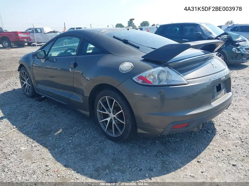 2011 Mitsubishi Eclipse Gs/Gs Sport VIN: 4A31K5DF2BE003978 Lot: 45530812