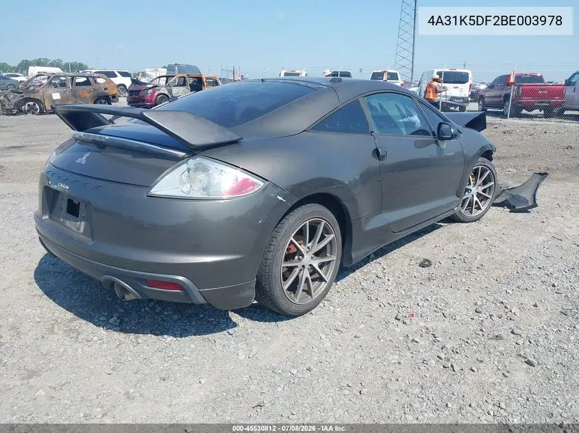 2011 Mitsubishi Eclipse Gs/Gs Sport VIN: 4A31K5DF2BE003978 Lot: 45530812