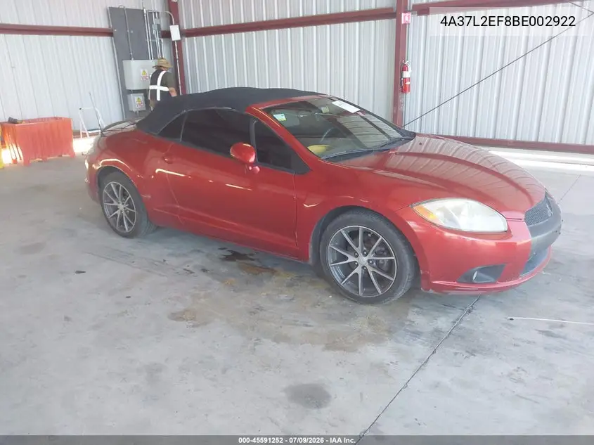 2011 Mitsubishi Eclipse Gs Sport VIN: 4A37L2EF8BE002922 Lot: 45591252