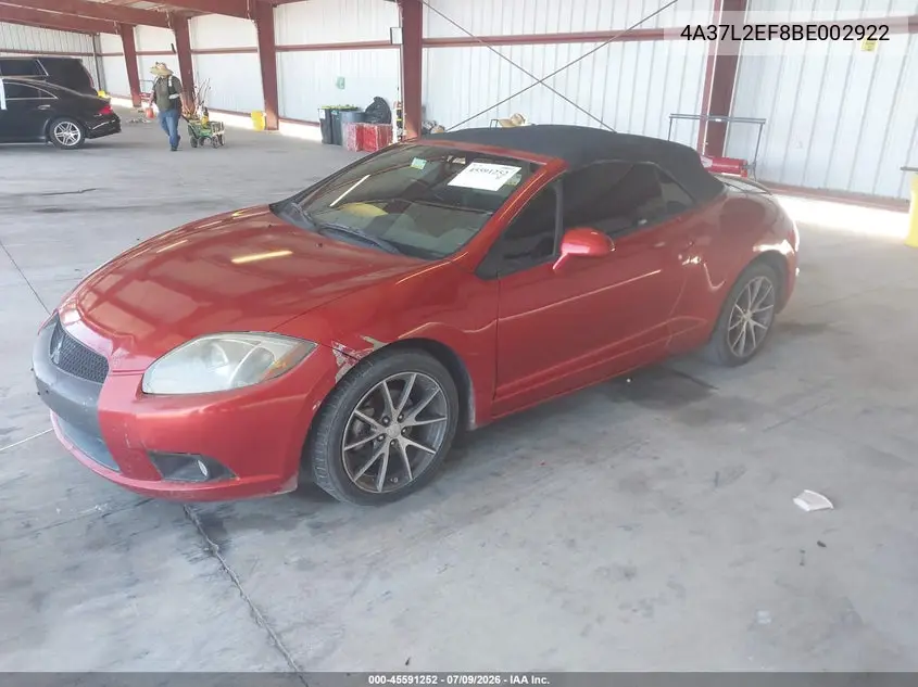 2011 Mitsubishi Eclipse Gs Sport VIN: 4A37L2EF8BE002922 Lot: 45591252